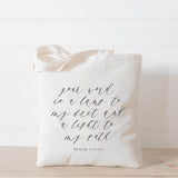 Your Word is a Light Unto My Path Tote Bag