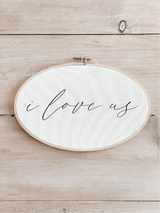 I Love Us Faux Embroidery Hoop