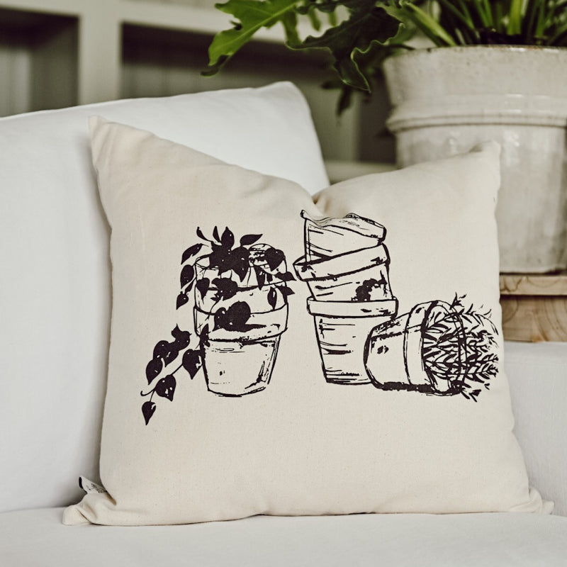 Terra Cotta Pot Sketch Pillow