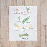 Watercolor Spring Garden Vegetables Print