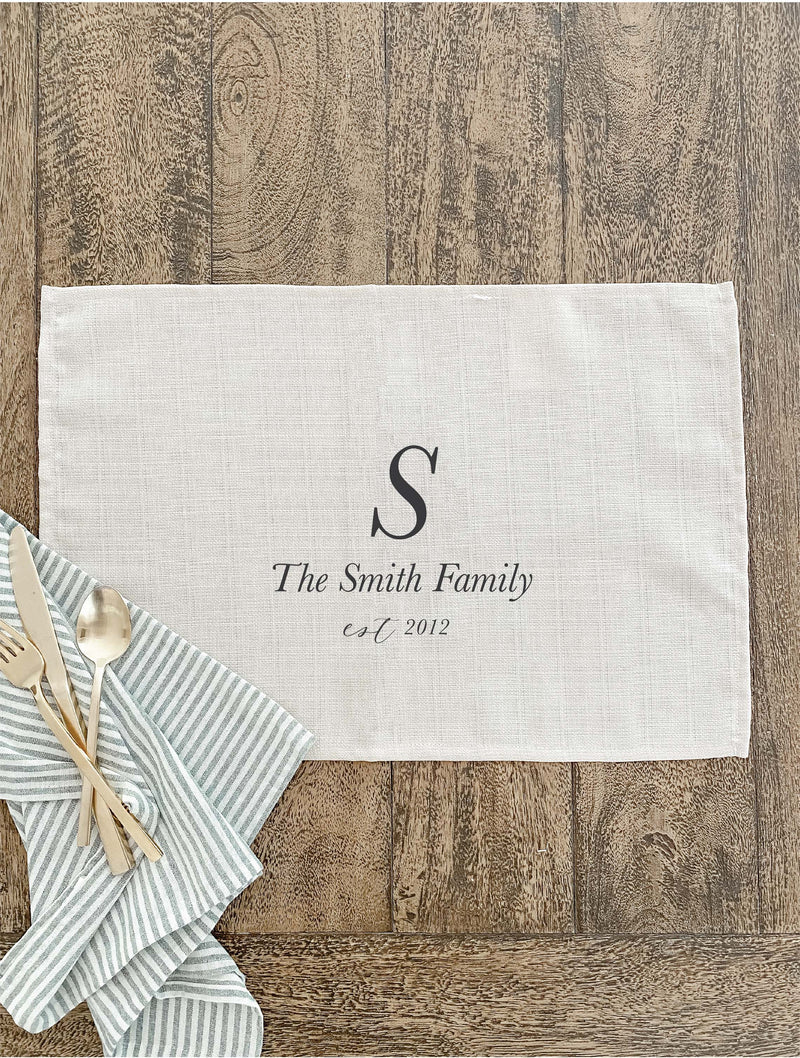 Personalized Family Name and Year Placemat