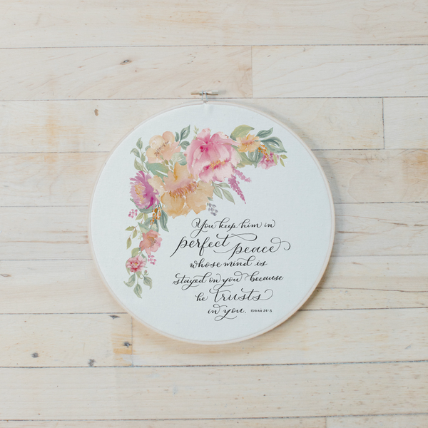 Isaiah 26 Faux Embroidery Hoop