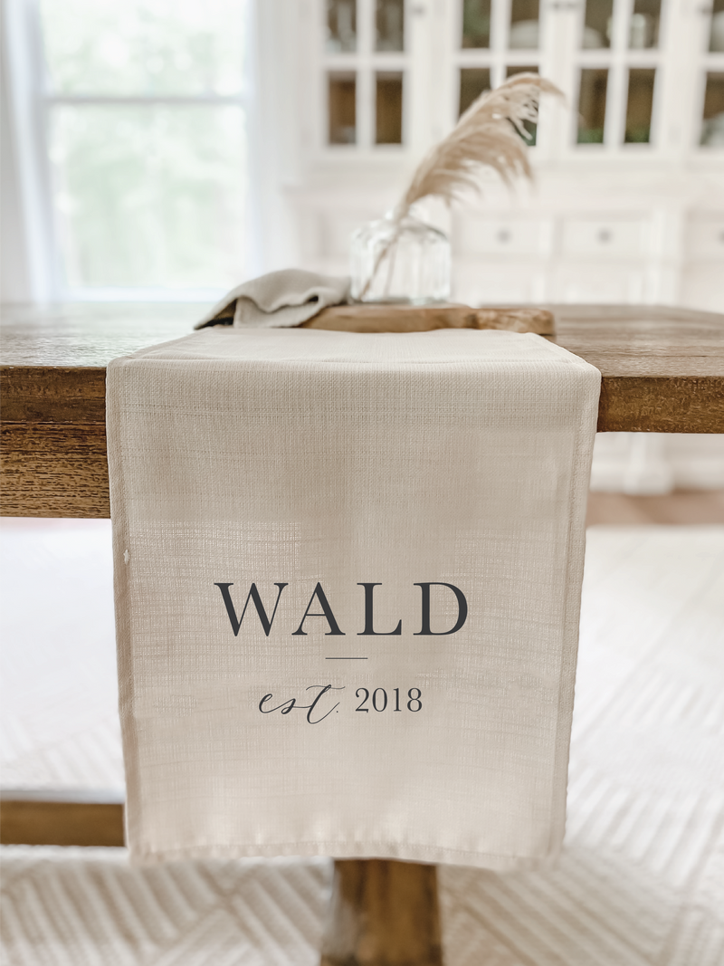 Personalized Last Name Table Runner