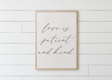 Love Is Patient and Kind Wood Framed Sign