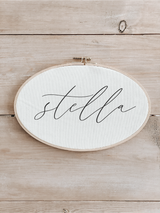 Personalized Calligraphy Name Faux Embroidery Hoop