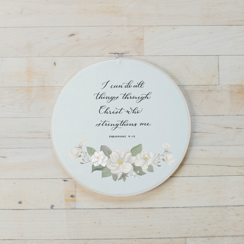 Philippians 4 Faux Embroidery Hoop