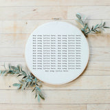 Personalized Song Lyrics Faux Embroidery Hoop