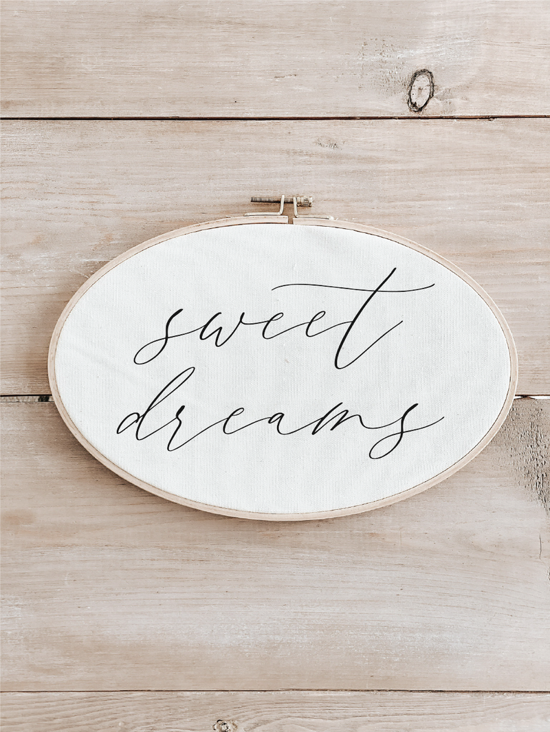 Sweet Dreams Faux Embroidery Hoop